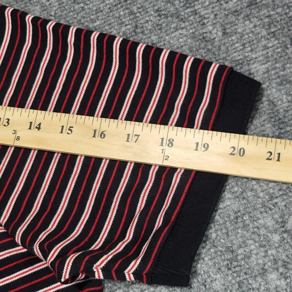 Vtg Polo Ralph Lauren Men's Red Black Striped Pony Short-Sleeve T-Shirt Size XL